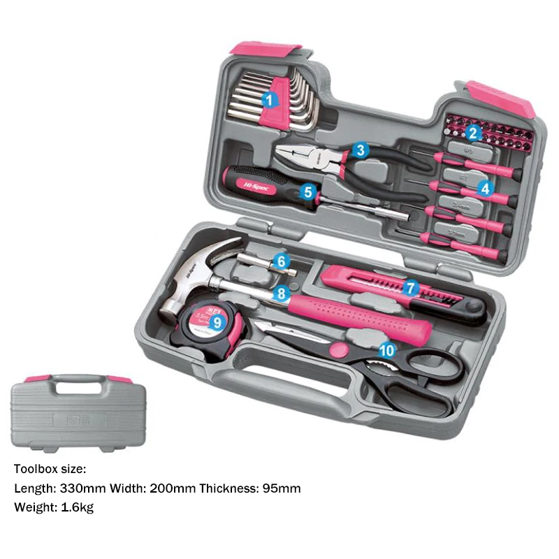 Power Tools Pink - Rosa Handwerkzeug-Set, Elektroschrauber, Li-Ionen-Akku, für Damen