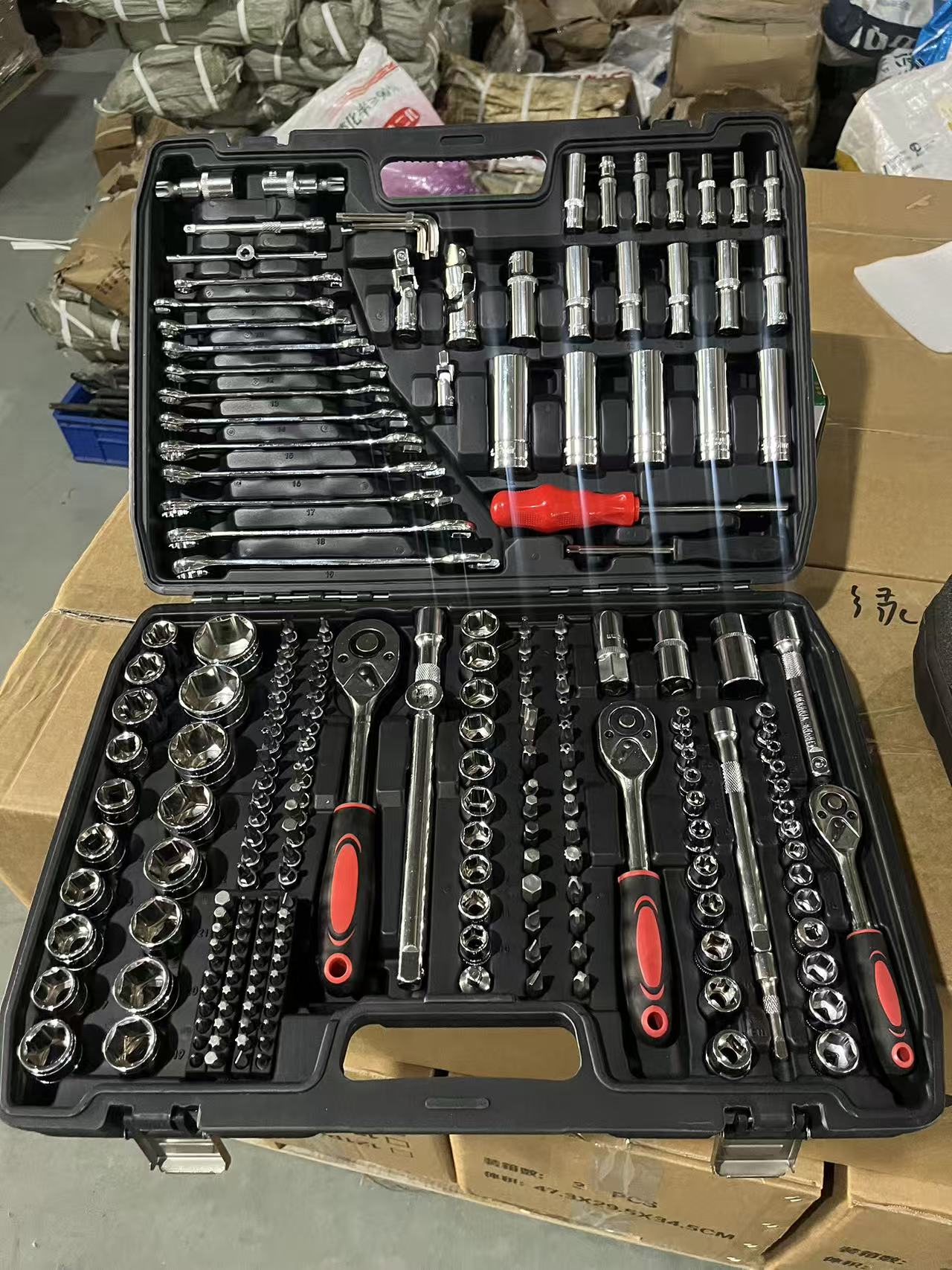 Power Tools Repairs - 216-teiliges DIY Auto-Reparatur-Werkzeugset Handkraftbetriebener Ratschenschlüsselsatz OEM