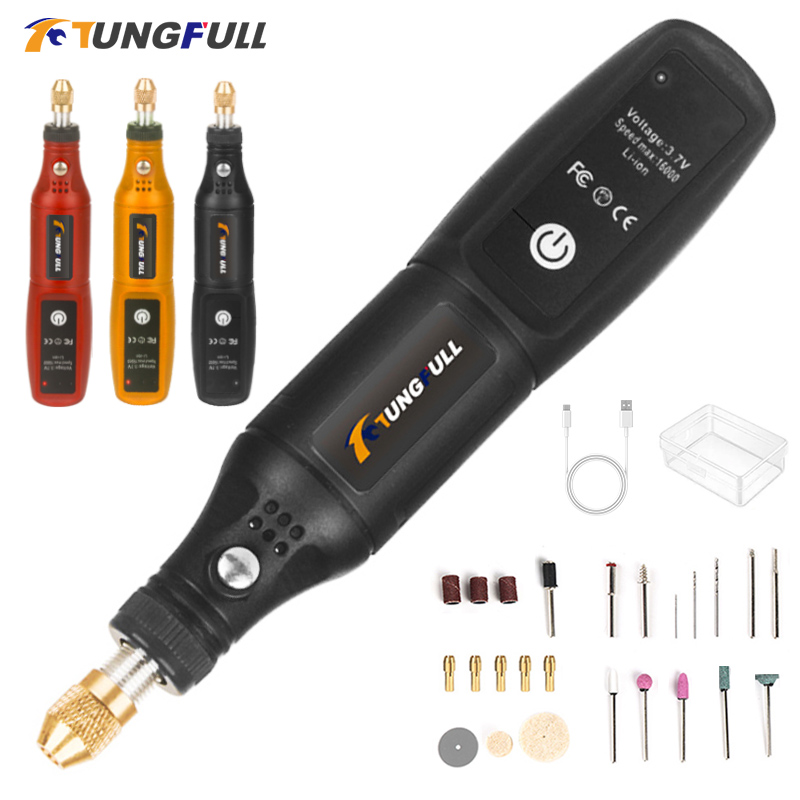 Power Tools Ingco - USB-Gravierstift Mini-Schleifmaschine Rotationswerkzeug-Set Wiederaufladbares Dremel-Werkzeug Kabelloser