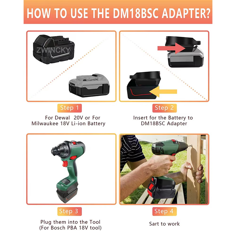 Batterieadapter für Bosch/Dewa – Power Tools Green Color Bewertung und Preis